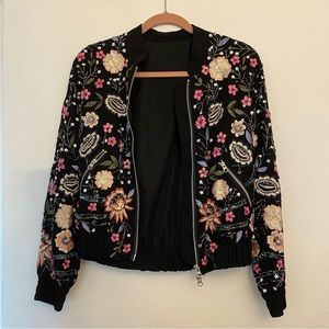 Beaded bomber jacket